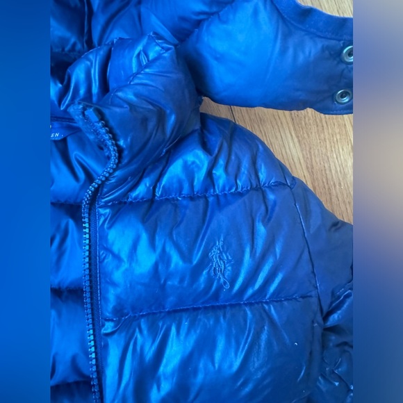 Polo Ralph Lauren Girl Navy Blue Winter hooded Jacket size 5 - Picture 3 of 7